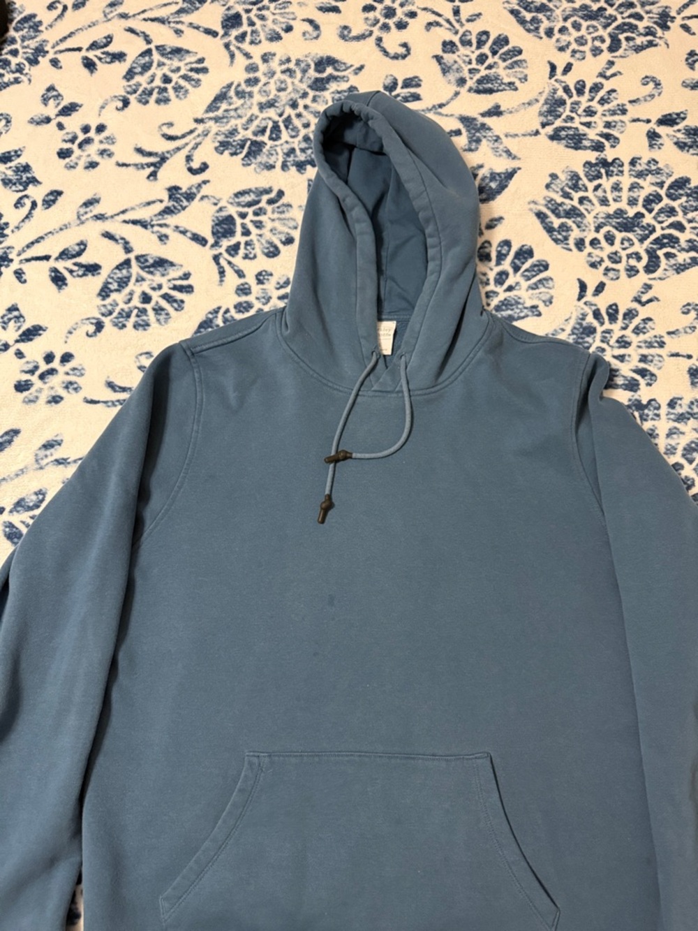 Men's Washed Blue Pullover Hoodie